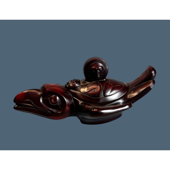 Brand: BOMA Canada Other - BOMA Canada Hand Carved Solid Wood Raven Trinket Box 9 Inch Brown